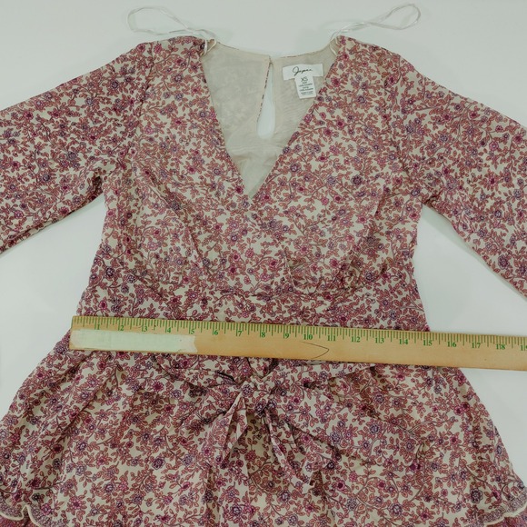Japna Floral‎ Print Long Sleeve Mini Dress Tie Waist XS NWOT - Picture 6 of 10